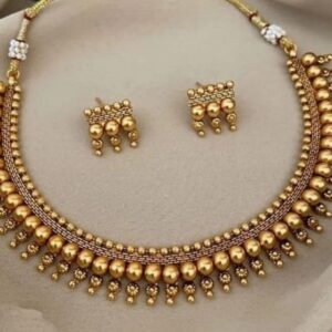 keymax alloy gold plated gold jewellery set (pack of 1) set 56n
